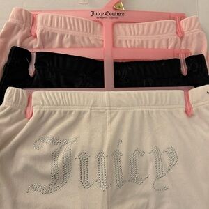 Juicy Couture Women’s Velour Shorts Pink, Black, Cream. Size Large New with Tag.